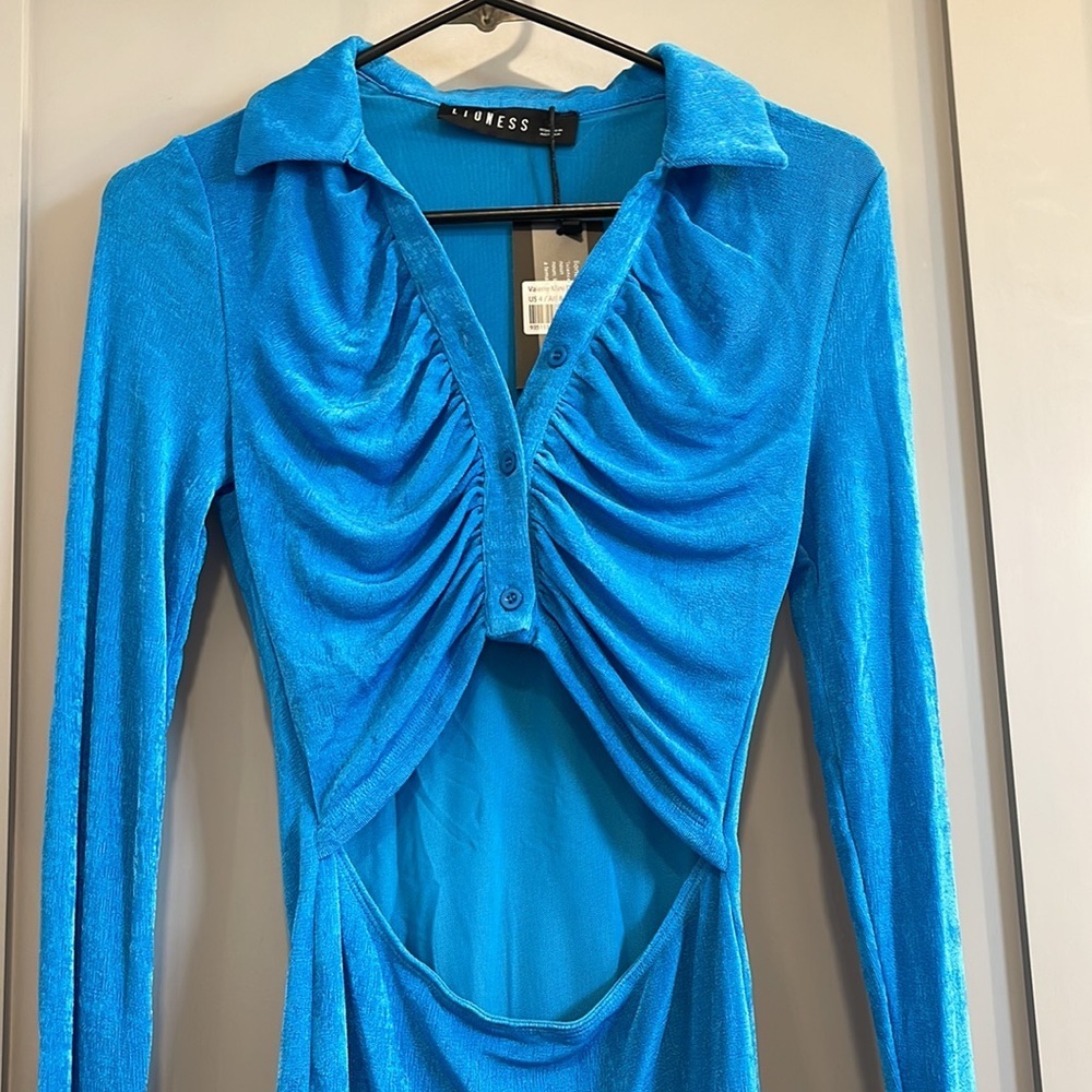 NWT Princess Polly Lioness Valerie Mini Dress Blue 4 6 8 - Picture 6 of 13